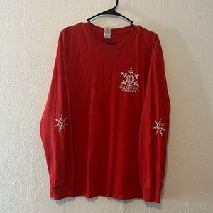 Size large, red Christmas T-shirt long sleeve